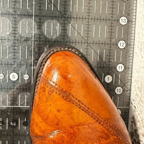 Villano Men Size Mex 28.5 US 10 Brown Colorblock Leather Pull On Western Boot - Picture 14 of 14